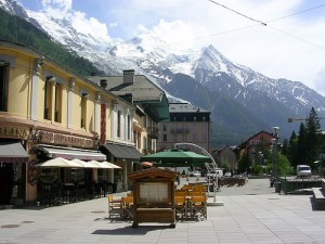 Downtown, looking toward Mont Blanc, on a quiet Monday